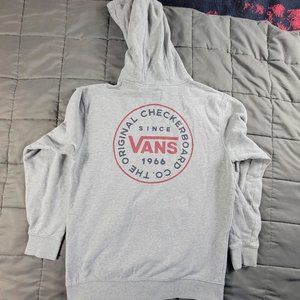 Vans Adults Medium Gray Pullover Hoodie Big Logo Long Sleeve Casual Outdoors